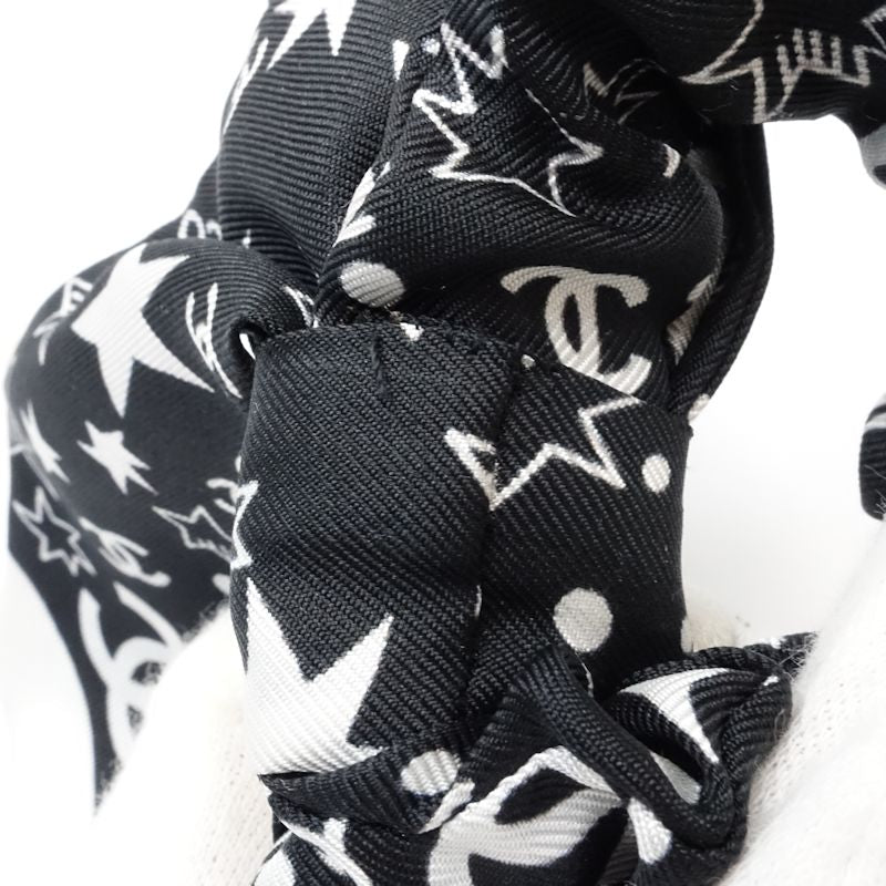 CHANEL シャネル ヘアアクセサリー シュシュ スター ココマーク シルク ブラック レディース/181993【中古】