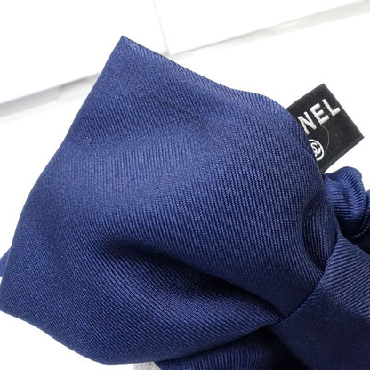 CHANEL シャネル ヘアアクセサリー シュシュ リボン シルク ネイビー レディース/181994【中古】