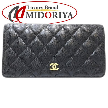 【中古】CHANEL シャネル 長財布 A31509 タイムレスクラシック ロングフラップウォレット キャビアスキン ブラック レディース /181998