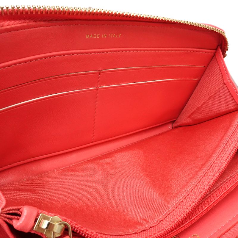 【中古】CHANEL シャネル 長財布 AP0150 ラウンドファスナー カメリア ラムスキン ピンク レディース /181999