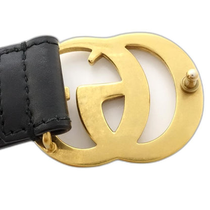 GUCCI グッチ ベルト GGマーモント ダブルG Gバックル 414516 75･30 レザー ブラック レディース/182000【中古】