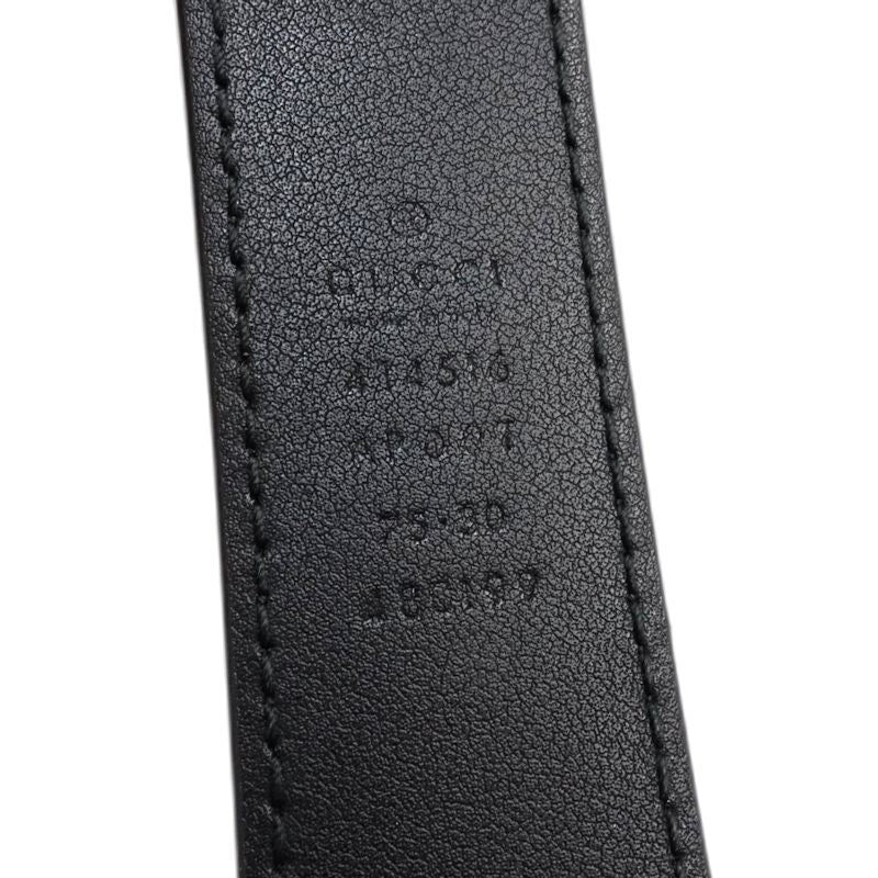 GUCCI グッチ ベルト GGマーモント ダブルG Gバックル 414516 75･30 レザー ブラック レディース/182000【中古】