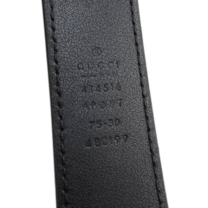 GUCCI グッチ ベルト GGマーモント ダブルG Gバックル 414516 75･30 レザー ブラック レディース/182000【中古】