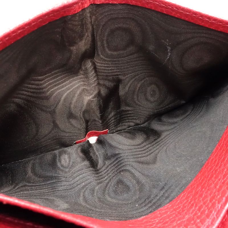 【中古】GUCCI グッチ 二つ折り財布 615525 インターロッキングG コンパクトウォレット レザー レッド レディース /182001
