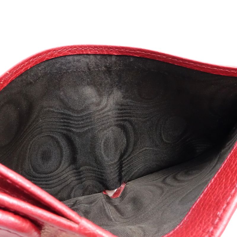 【中古】GUCCI グッチ 二つ折り財布 615525 インターロッキングG コンパクトウォレット レザー レッド レディース /182001