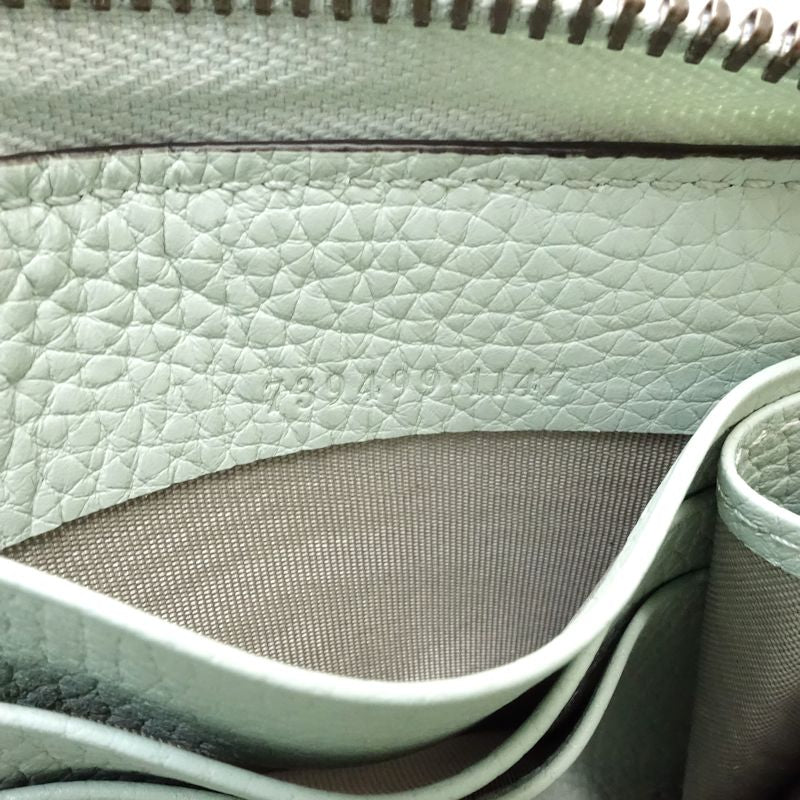 【中古】GUCCI グッチ 長財布 739499 バンブー ラウンドファスナー レザー ペールグリーン レディース /182002