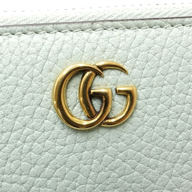 【中古】GUCCI グッチ 長財布 739499 バンブー ラウンドファスナー レザー ペールグリーン レディース /182002
