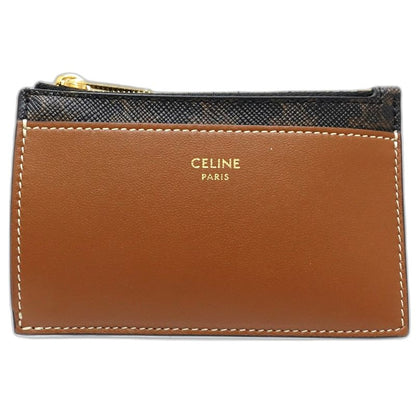 【中古】CELINE セリーヌ コインケース トリオンフ フラグメントケース レザー タン レディース /182003