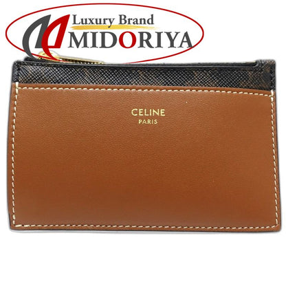 【中古】CELINE セリーヌ コインケース トリオンフ フラグメントケース レザー タン レディース /182003