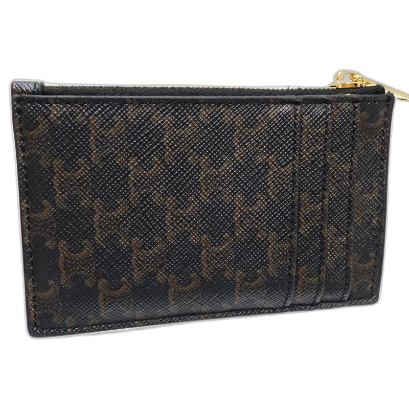 【中古】CELINE セリーヌ コインケース トリオンフ フラグメントケース レザー タン レディース /182003