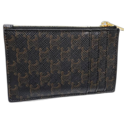 【中古】CELINE セリーヌ コインケース トリオンフ フラグメントケース レザー タン レディース /182003