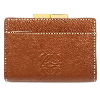 【中古】LOEWE ロエベ コインケース アナグラム がま口コインケース レザー ブラウン レディース /182004