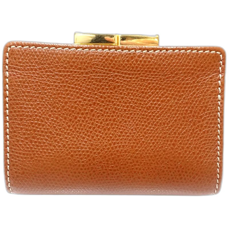 【中古】LOEWE ロエベ コインケース アナグラム がま口コインケース レザー ブラウン レディース /182004