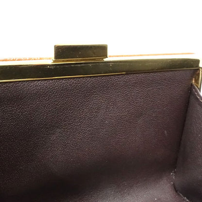 【中古】LOEWE ロエベ コインケース アナグラム がま口コインケース レザー ブラウン レディース /182004