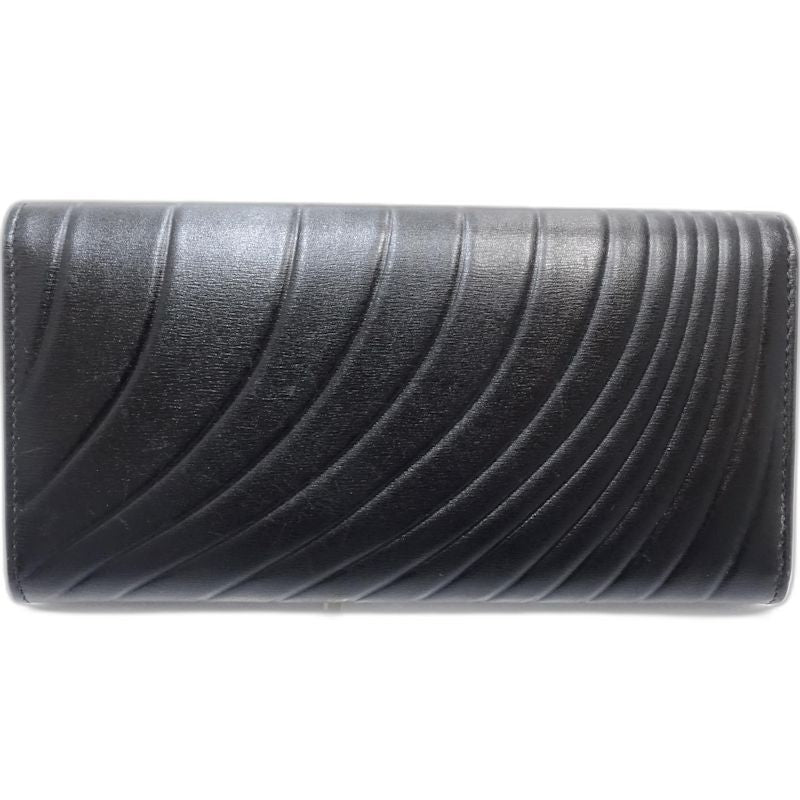 【中古】CARTIER カルティエ 長財布 インターナショナル ウォレット パンテール C ドゥ レザー ブラック レディース /182005