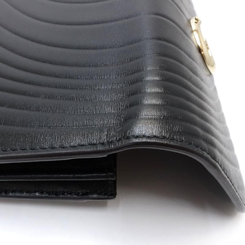 【中古】CARTIER カルティエ 長財布 インターナショナル ウォレット パンテール C ドゥ レザー ブラック レディース /182005