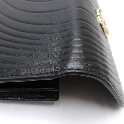 【中古】CARTIER カルティエ 長財布 インターナショナル ウォレット パンテール C ドゥ レザー ブラック レディース /182005