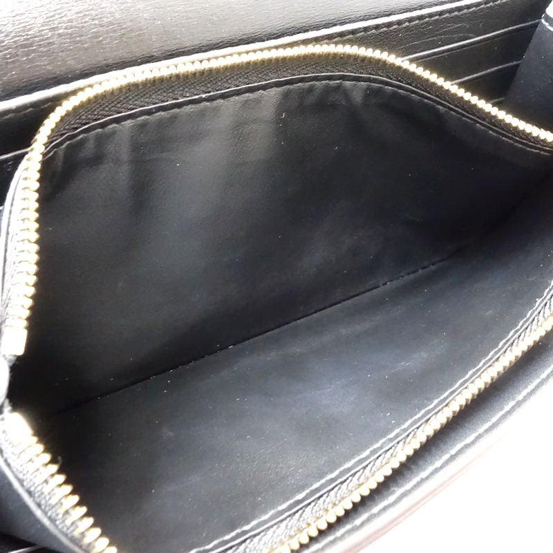 【中古】CARTIER カルティエ 長財布 インターナショナル ウォレット パンテール C ドゥ レザー ブラック レディース /182005
