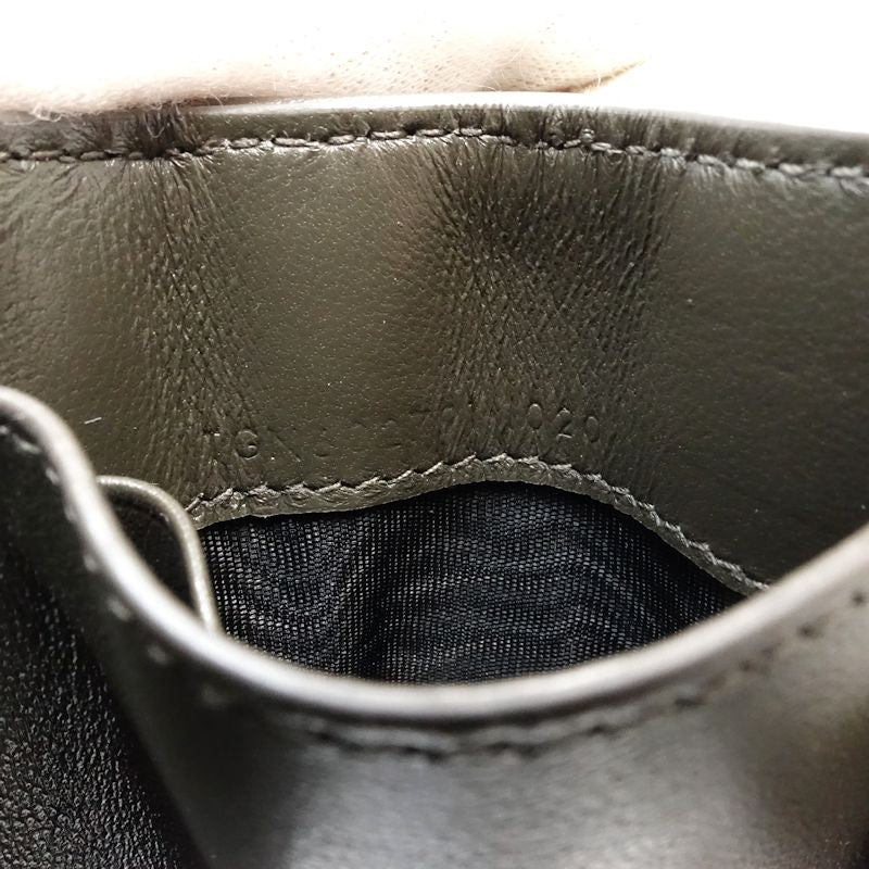【中古】SAINT LAURENT サンローラン 三つ折り財布 602791 モノグラム マルチフォールドウォレット Vステッチ レザー ダークグレー レディース /182006