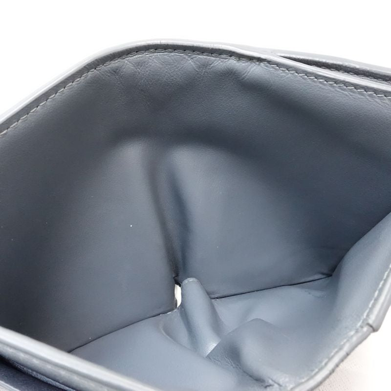 【中古】BOTTEGAVENETA ボッテガヴェネタ 二つ折り財布 マキシイントレチャート スモールカセットウォレット レザー グレー レディース /182007