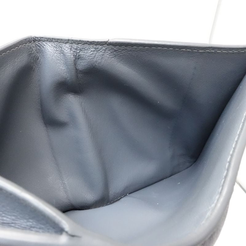 【中古】BOTTEGAVENETA ボッテガヴェネタ 二つ折り財布 マキシイントレチャート スモールカセットウォレット レザー グレー レディース /182007