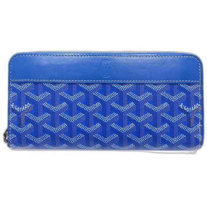 【中古】GOYARD ゴヤール 長財布 マティニョンGM ラウンドファスナー レザー スカイブルー レディース /182008