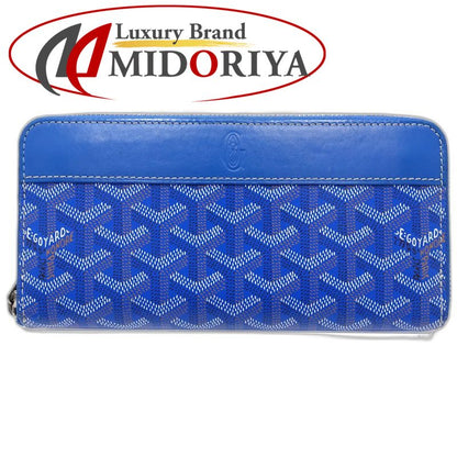 【中古】GOYARD ゴヤール 長財布 マティニョンGM ラウンドファスナー レザー スカイブルー レディース /182008