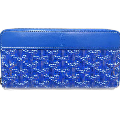 【中古】GOYARD ゴヤール 長財布 マティニョンGM ラウンドファスナー レザー スカイブルー レディース /182008