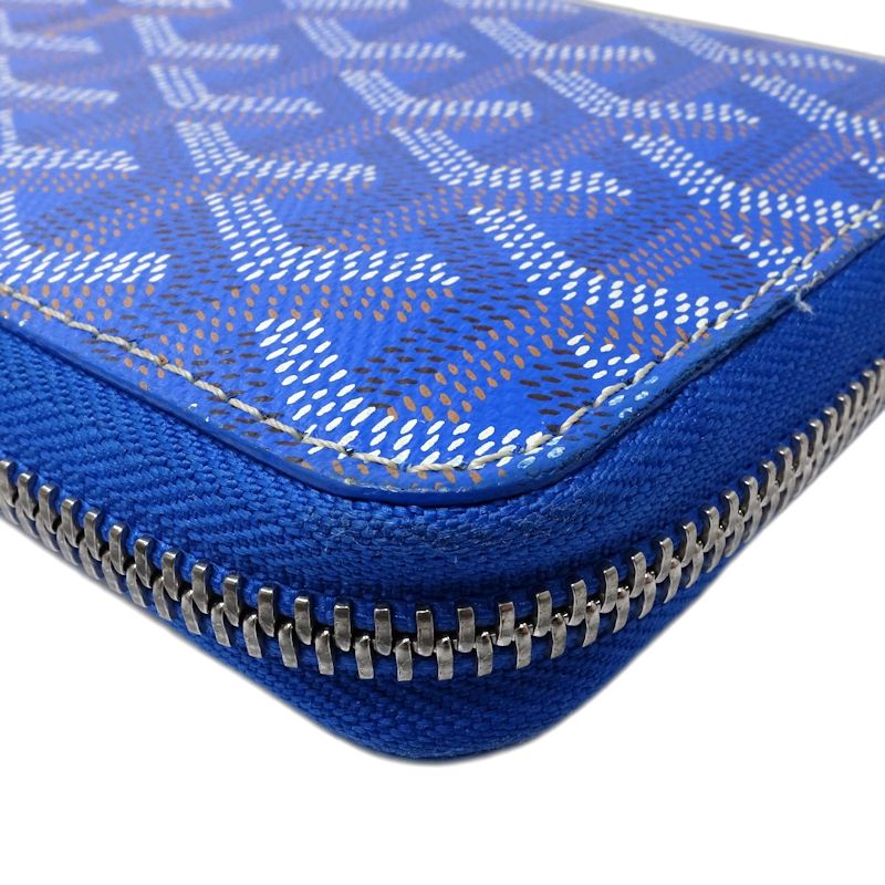 【中古】GOYARD ゴヤール 長財布 マティニョンGM ラウンドファスナー レザー スカイブルー レディース /182008