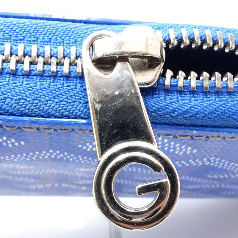 【中古】GOYARD ゴヤール 長財布 マティニョンGM ラウンドファスナー レザー スカイブルー レディース /182008