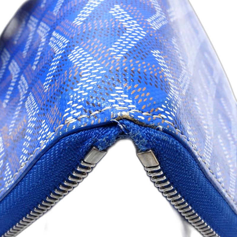 【中古】GOYARD ゴヤール 長財布 マティニョンGM ラウンドファスナー レザー スカイブルー レディース /182008