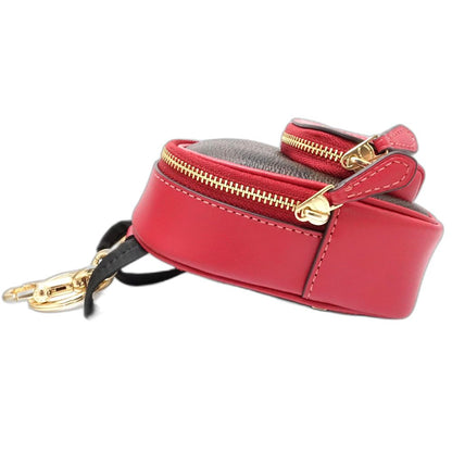 COACH コーチ キーホルダー ミニコートバックパック バッグチャーム CX066 レザーxナイロン ウォルナット トゥルーレッド アウトレット レディース/182009【中古】