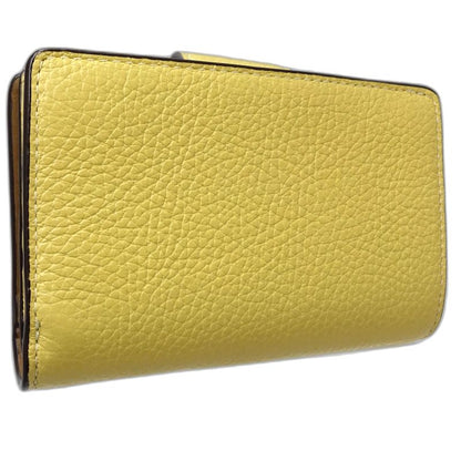 【中古】COACH コーチ 二つ折り財布 ミディアムコーナージップウォレット レザー イエロー レディース /182010