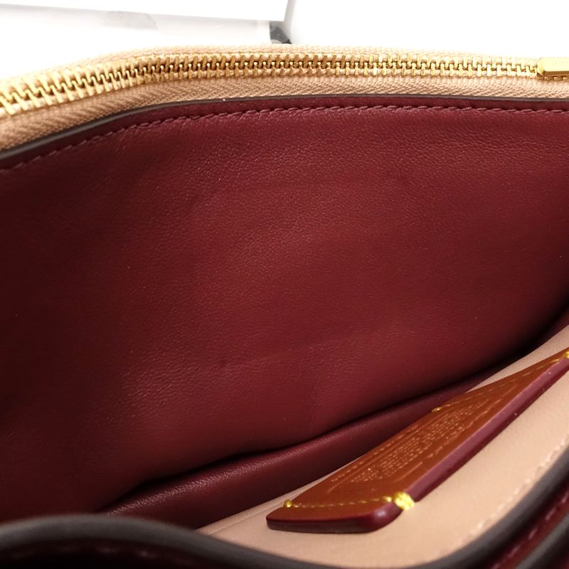 【中古】COACH コーチ ウォレットチェーン 68844 斜め掛けショルダーバッグ レザー ベージュ レディース /182011