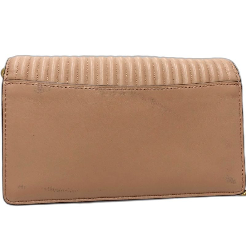 【中古】COACH コーチ ウォレットチェーン 68844 斜め掛けショルダーバッグ レザー ベージュ レディース /182011