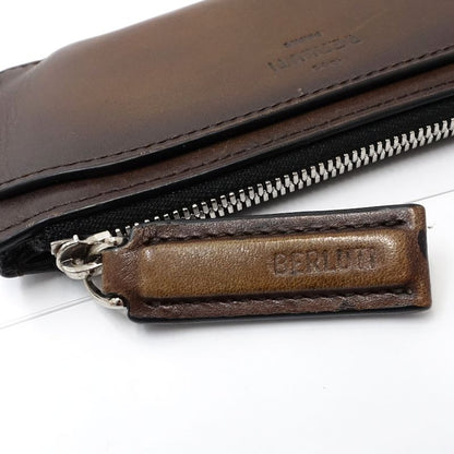 【中古】Berluti ベルルッティ コインケース カリグラフィ フラグメントケース レザー ブラウン メンズ /182012