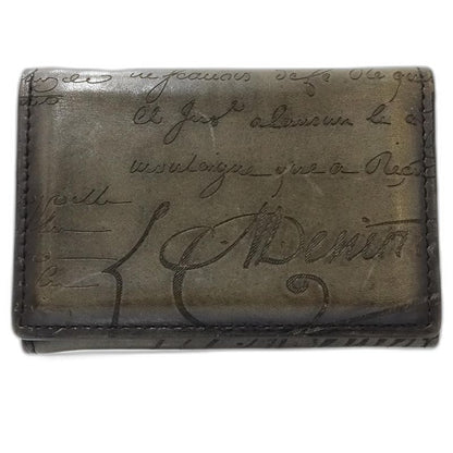 Berluti ベルルッティ カードケース カリグラフィ レザー ダークグレー メンズ/182013【中古】