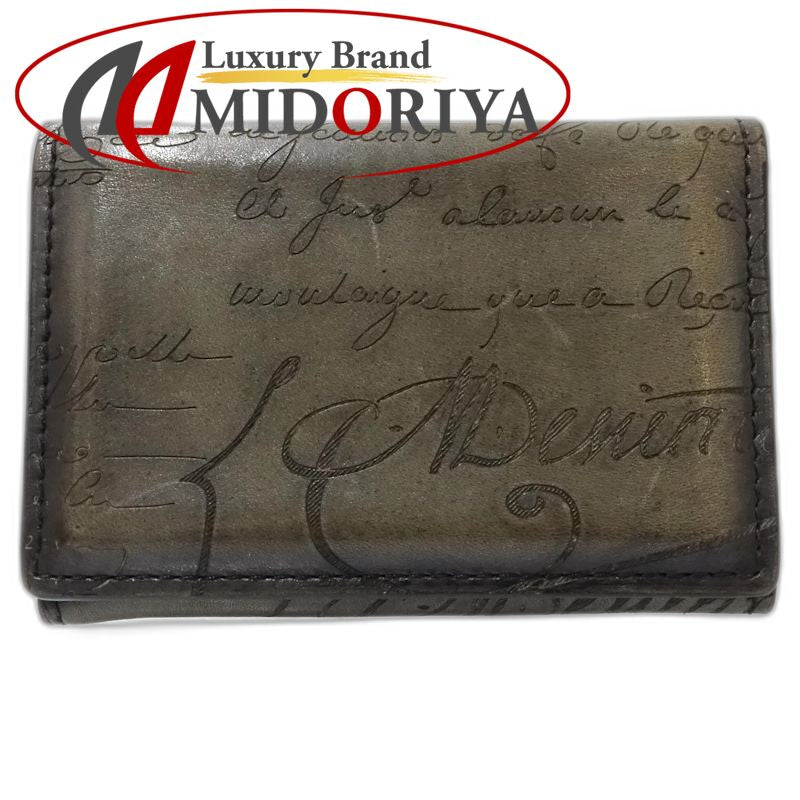 Berluti ベルルッティ カードケース カリグラフィ レザー ダークグレー メンズ/182013【中古】