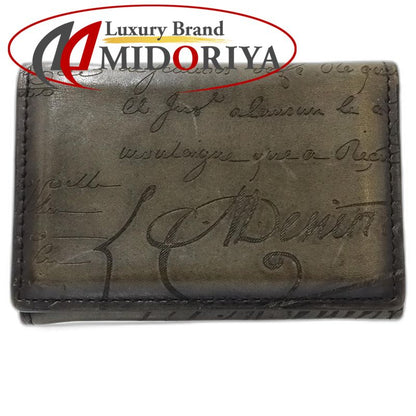 Berluti ベルルッティ カードケース カリグラフィ レザー ダークグレー メンズ/182013【中古】