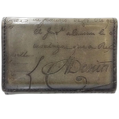 Berluti ベルルッティ カードケース カリグラフィ レザー ダークグレー メンズ/182013【中古】