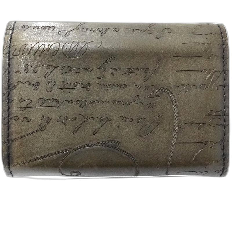 Berluti ベルルッティ カードケース カリグラフィ レザー ダークグレー メンズ/182013【中古】