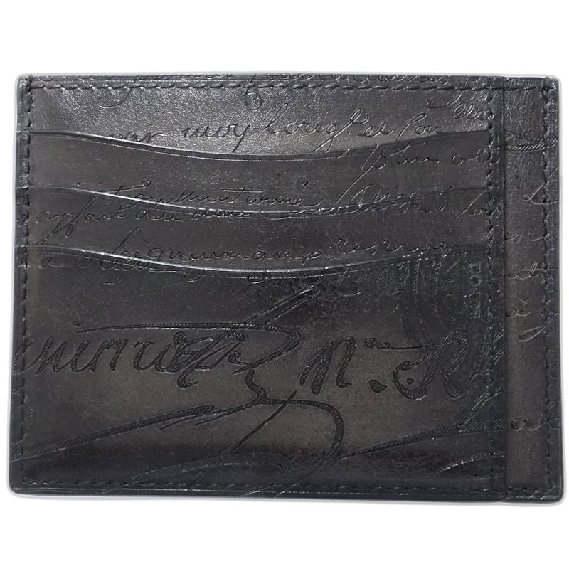 Berluti ベルルッティ カードケース カリグラフィ テトリス レザー ダークブラウン メンズ/182014【中古】