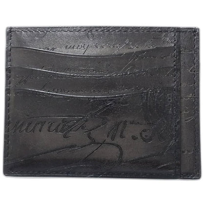 Berluti ベルルッティ カードケース カリグラフィ テトリス レザー ダークブラウン メンズ/182014【中古】