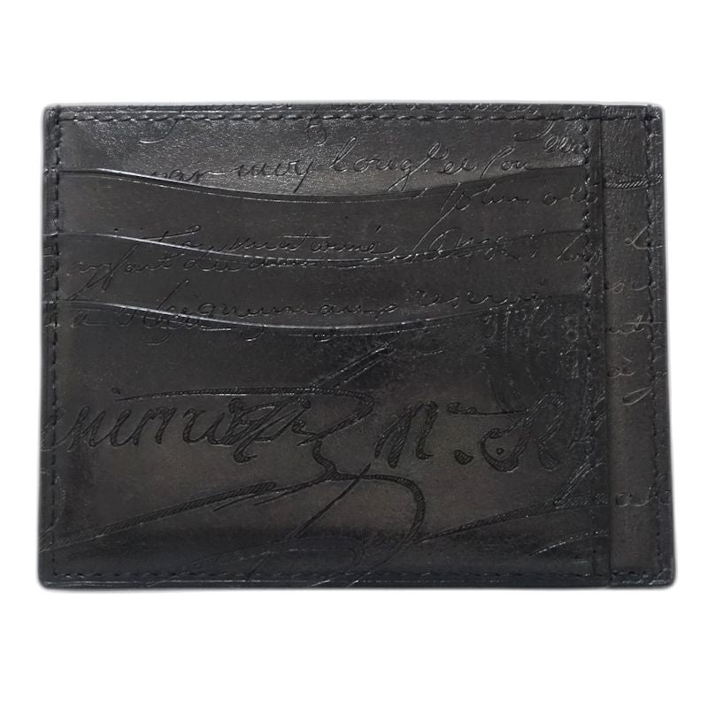 Berluti ベルルッティ カードケース カリグラフィ テトリス レザー ダークブラウン メンズ/182014【中古】