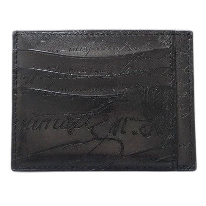 Berluti ベルルッティ カードケース カリグラフィ テトリス レザー ダークブラウン メンズ/182014【中古】