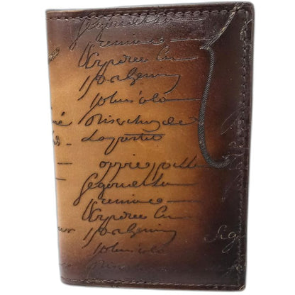 Berluti ベルルッティ カードケース カリグラフィ レザー ブラウン メンズ/182015【中古】