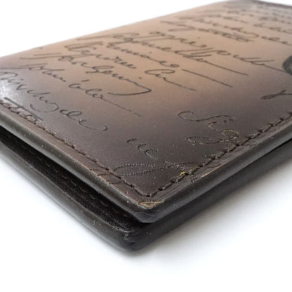 Berluti ベルルッティ カードケース カリグラフィ レザー ブラウン メンズ/182015【中古】