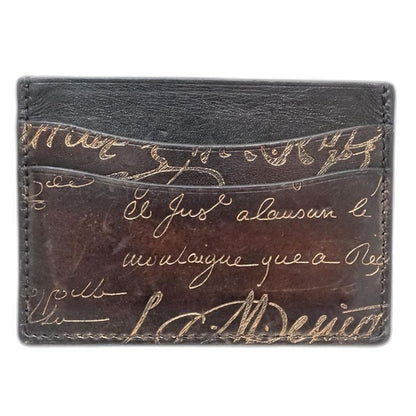 Berluti ベルルッティ カードケース バンブーカードホルダー レザー ダークブラウン ブラック メンズ/182016【中古】