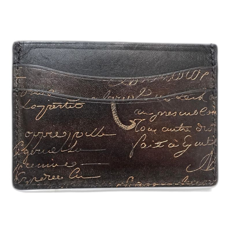 Berluti ベルルッティ カードケース バンブーカードホルダー レザー ダークブラウン ブラック メンズ/182016【中古】