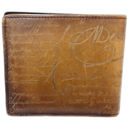 【中古】Berluti ベルルッティ 札入れ カリグラフィ コンパクトフラップウォレット レザー ブラウン メンズ /182017
